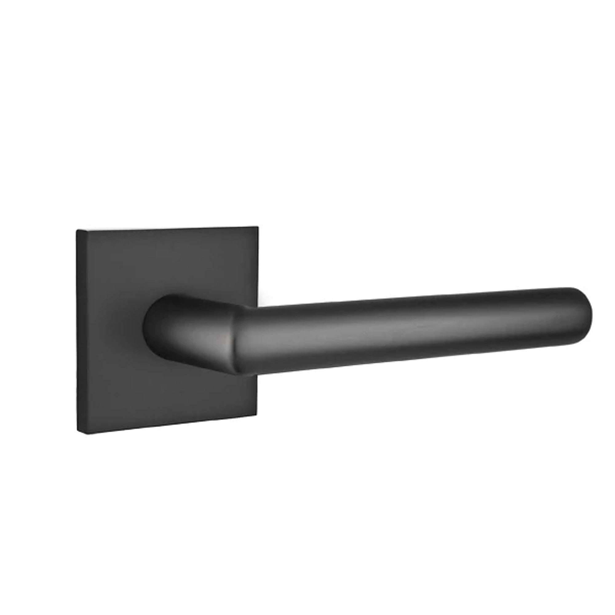 Emtek Stuttgart Lever with Square Rosette in Flat Black