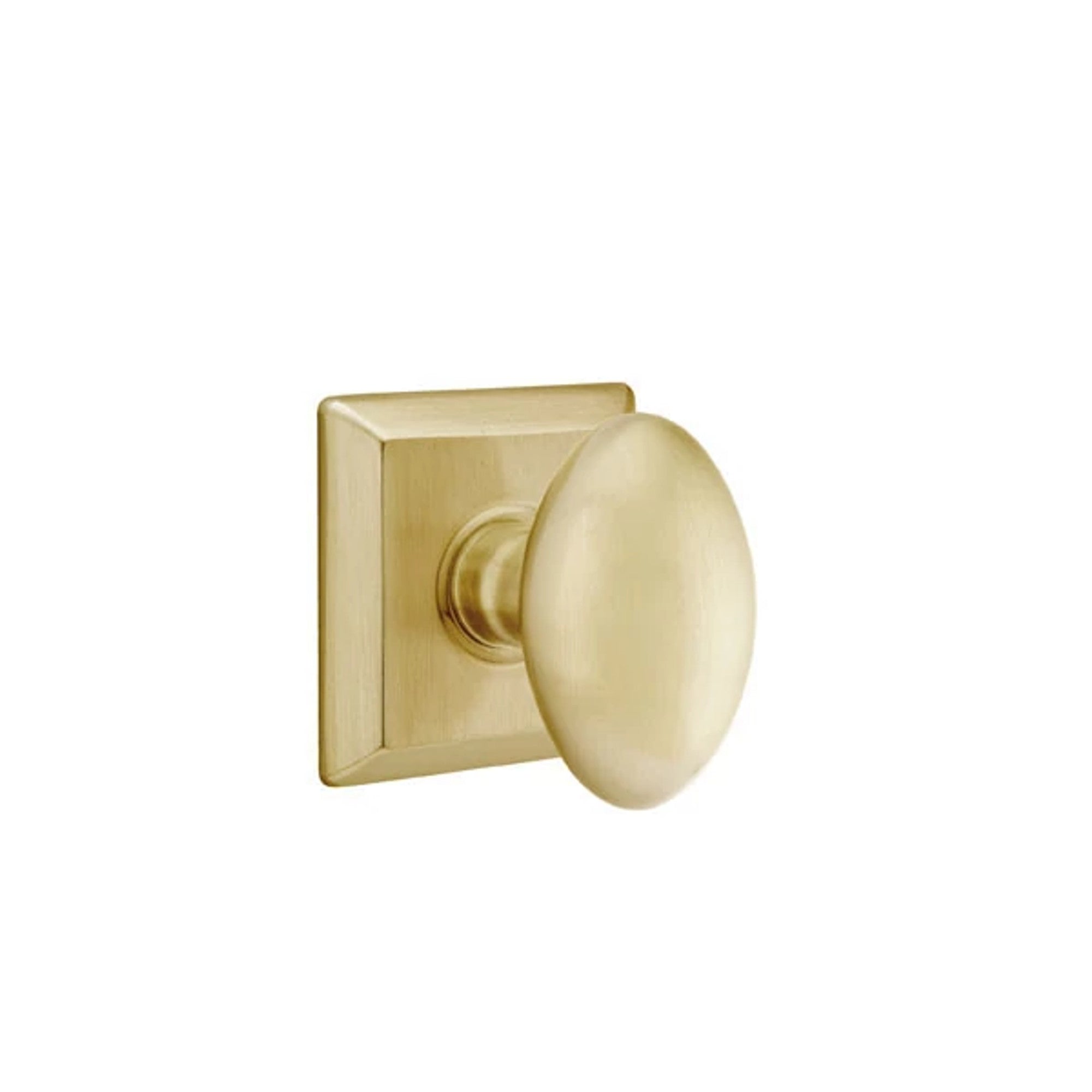 Emtek Egg Knob with Quincy Rosette in Satin Brass