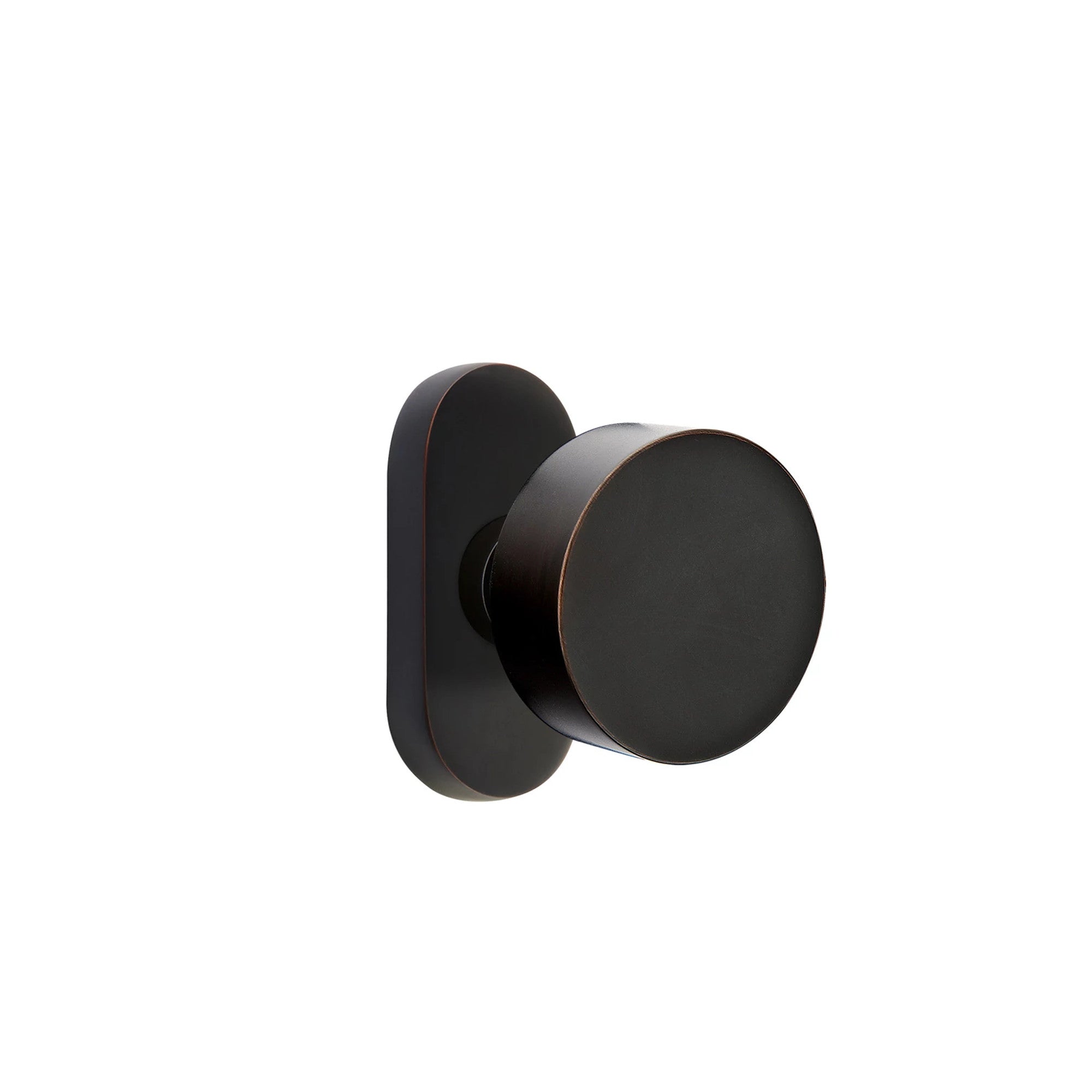Emtek Round Knob with Oval Stretto 1-1/2" x 3" in Oil Rubbed Bronze