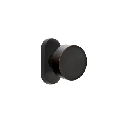 Emtek Round Knob with Oval Stretto 1-1/2" x 3" in Oil Rubbed Bronze
