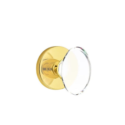 Emtek Hampton Knob with Disk Rosette in Unlacquered Brass