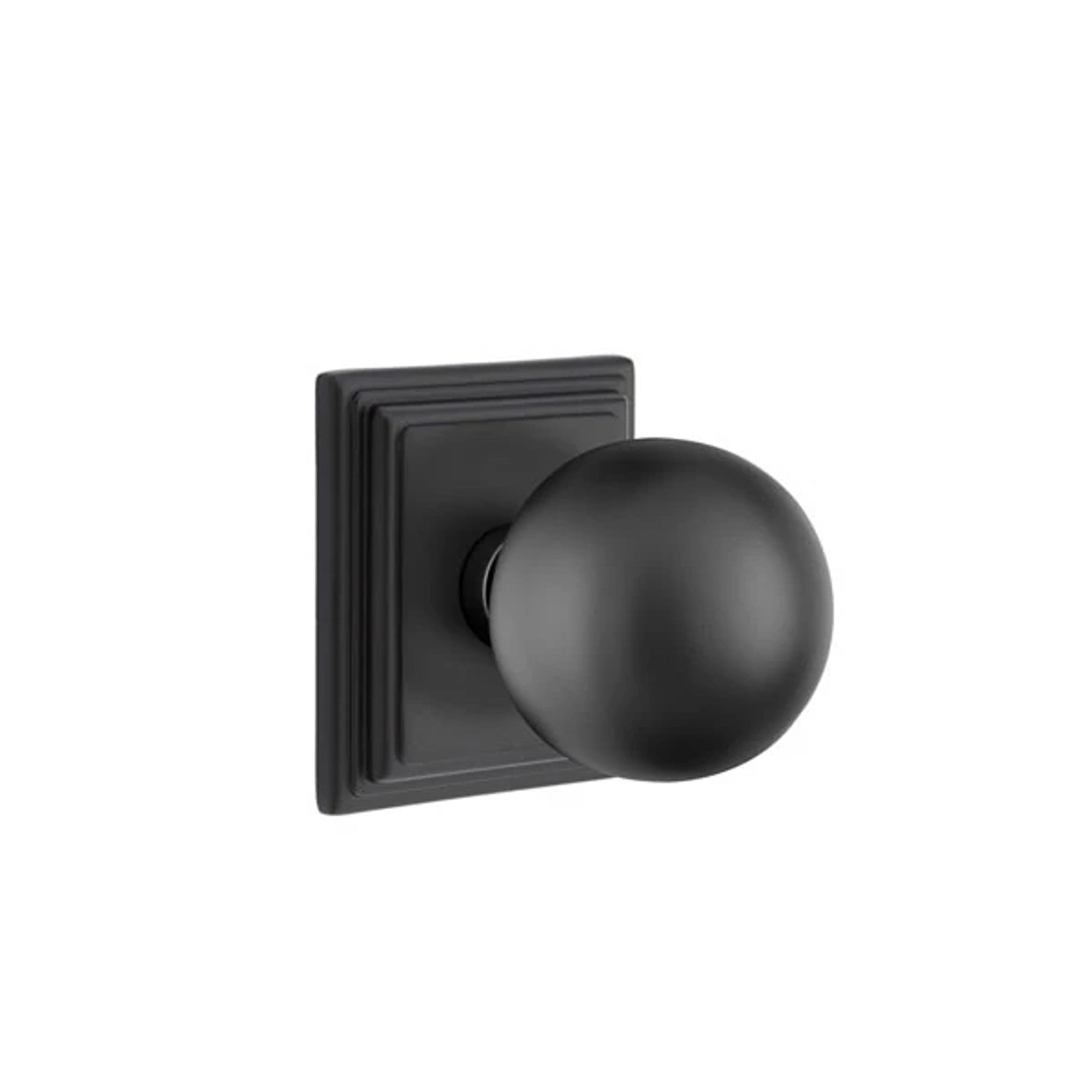 Emtek Orb Knob with Wilshire Rosette in Flat Black