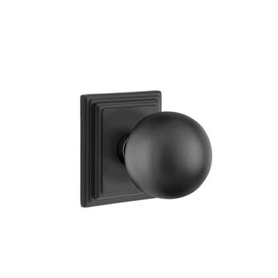 Emtek Orb Knob with Wilshire Rosette in Flat Black