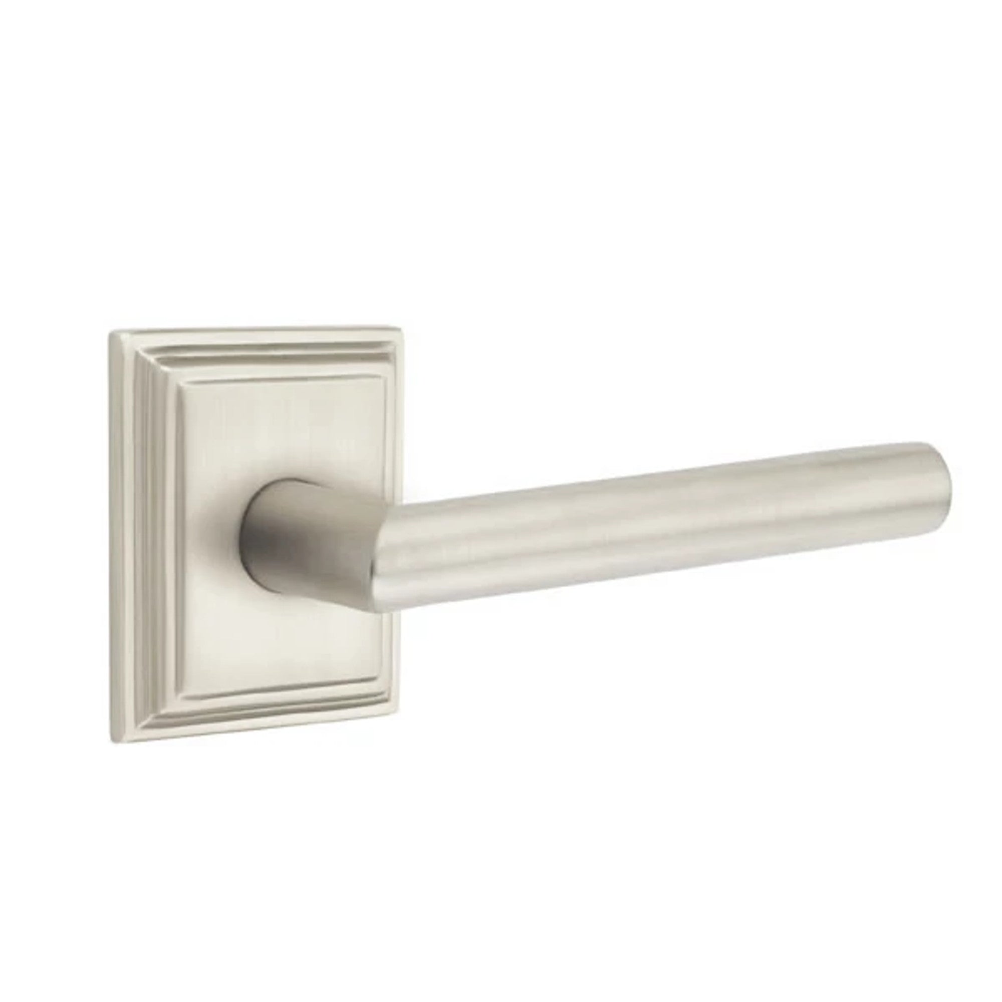Emtek Stuttgart Lever with Wilshire Rosette in Satin Nickel