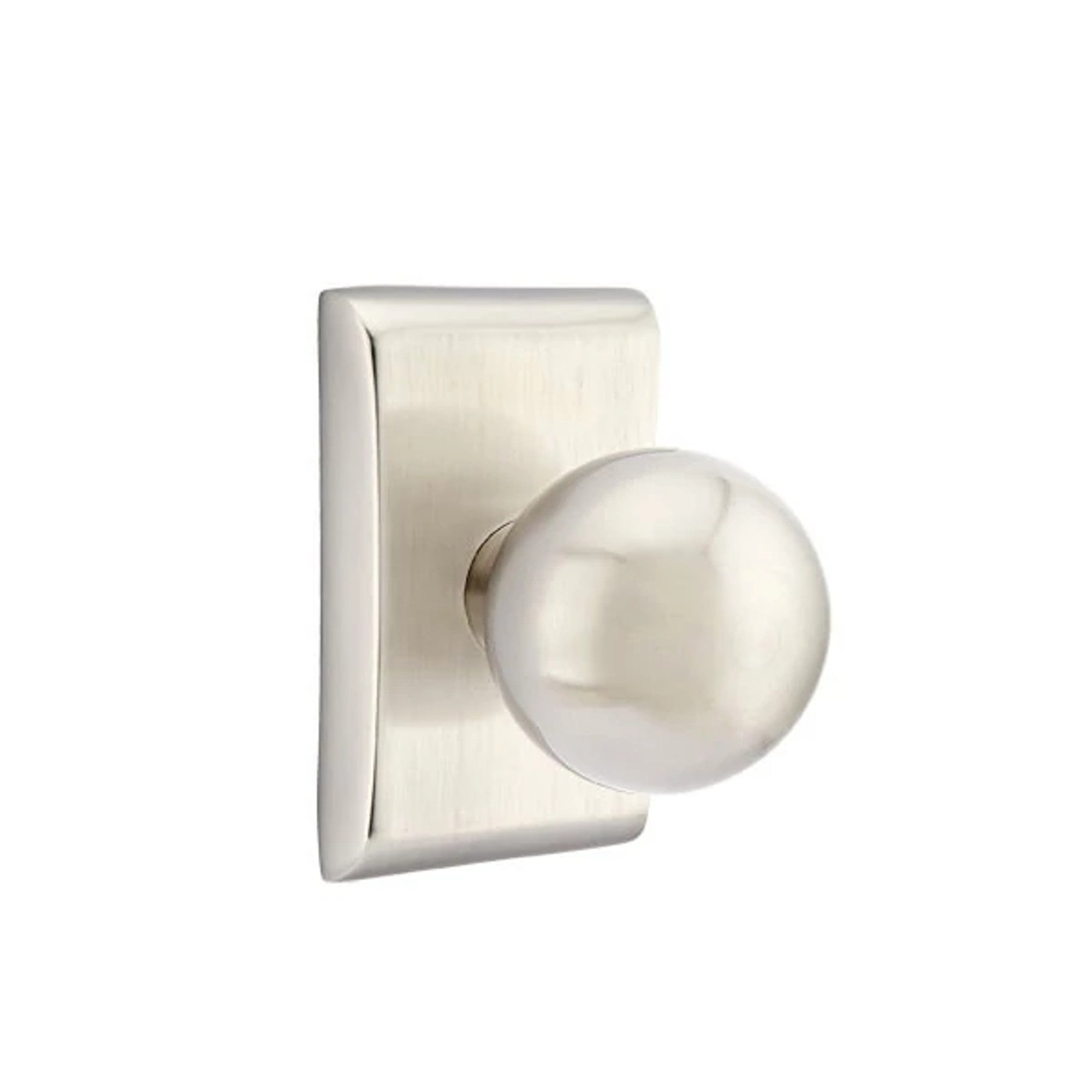Emtek Orb Knob with Neos Rosette in Satin Nickel
