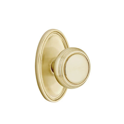 Emtek Norwich Knob with Oval Rosette in Satin Brass
