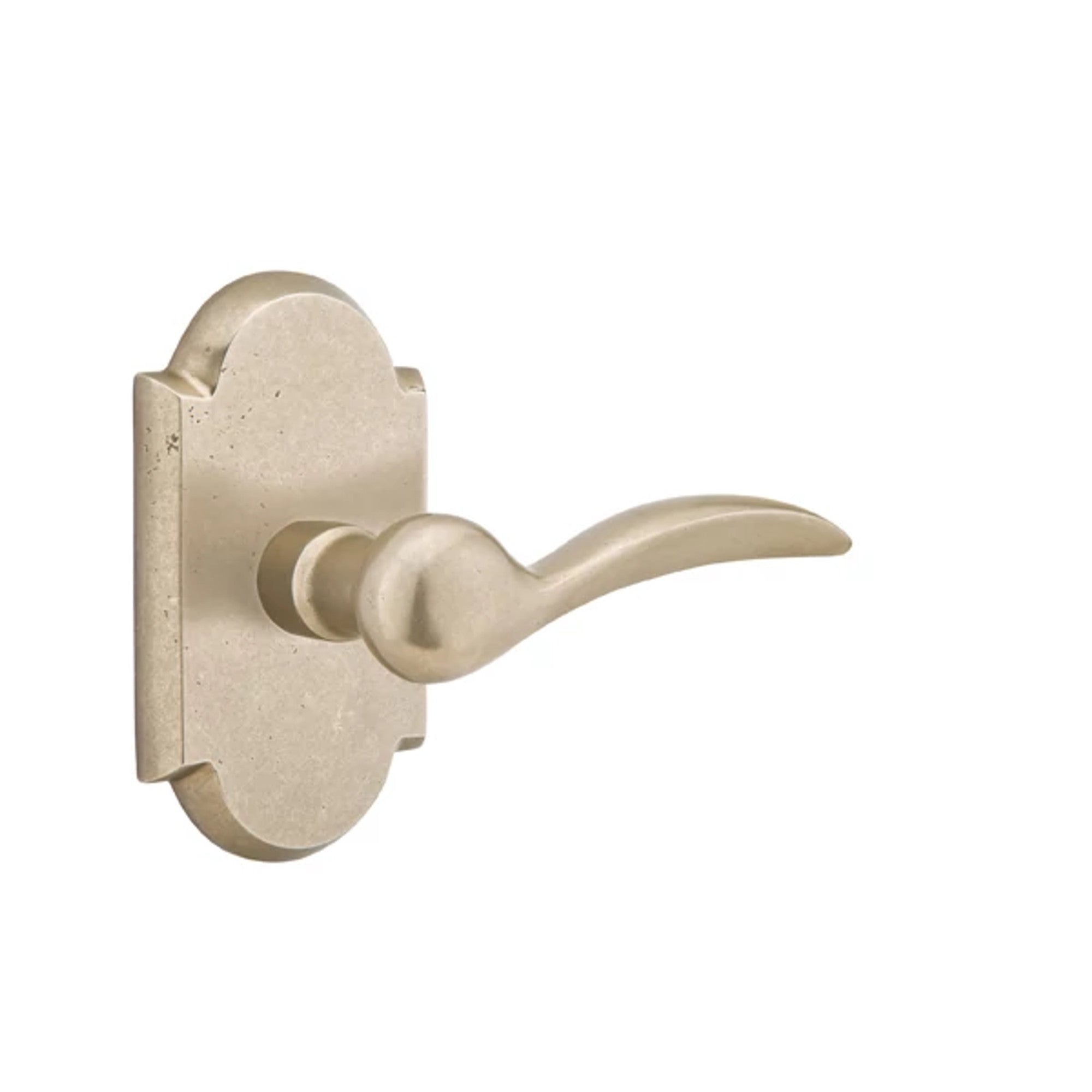 Emtek Durango Lever with #1 Rosette in Tumbled White Bronze