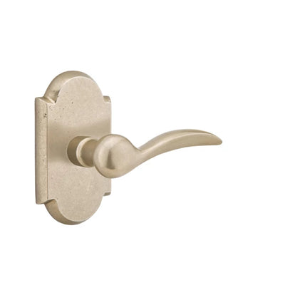 Emtek Durango Lever with #1 Rosette in Tumbled White Bronze
