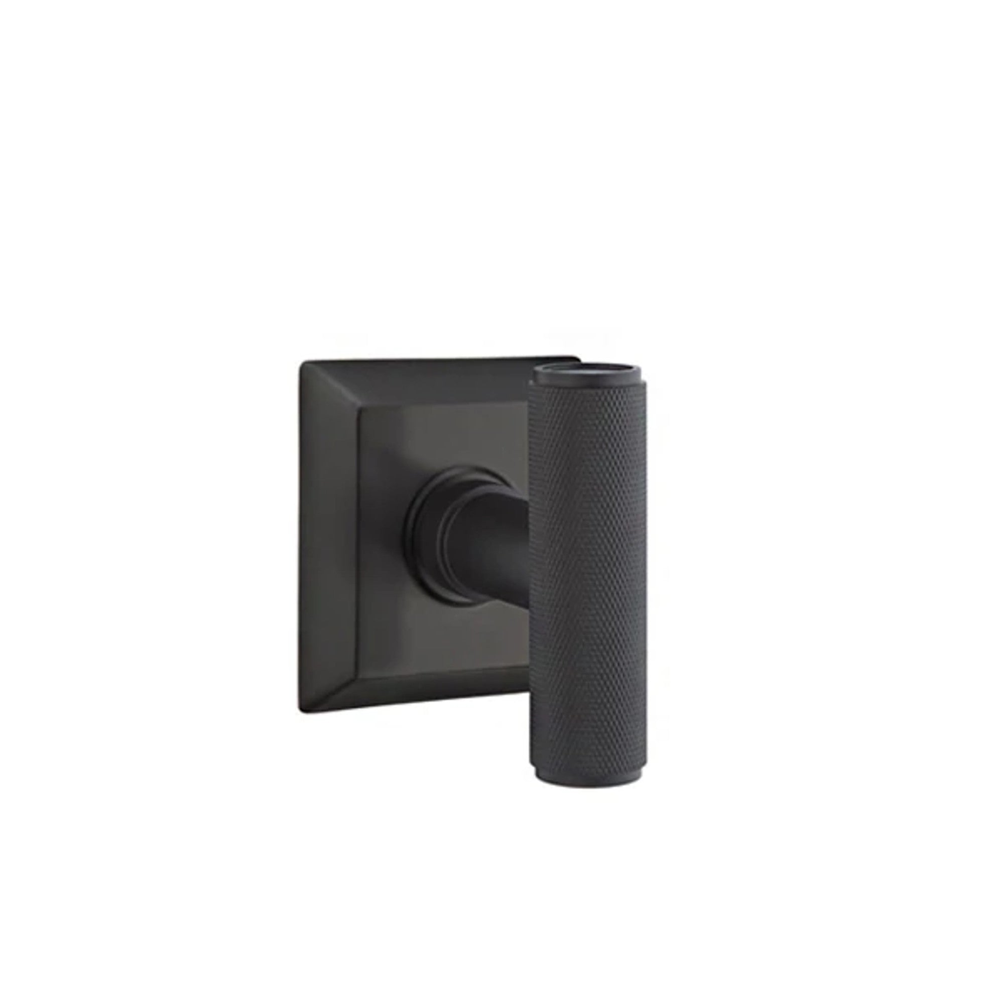 Emtek Ace Knurled Knob with Quincy Rosette in Flat Black
