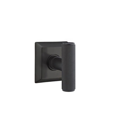 Emtek Ace Knurled Knob with Quincy Rosette in Flat Black