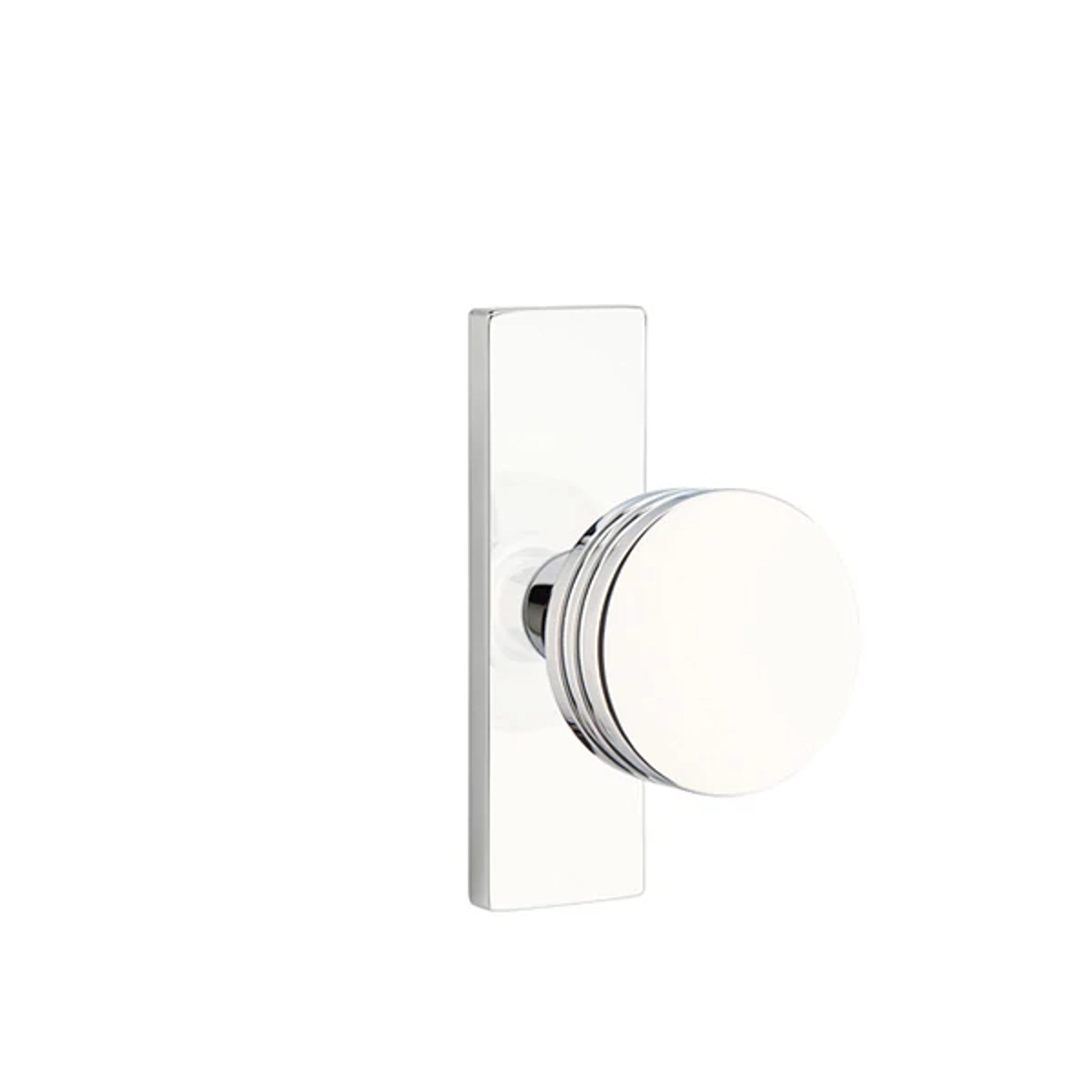 Emtek Bern Knob with Stretto 1-1/2" x 5" in Polished Chrome