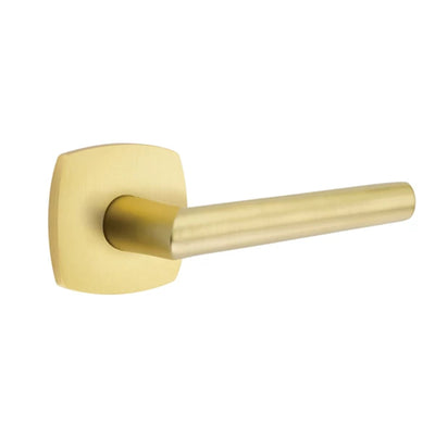 Emtek Stuttgart Lever with Urban Modern Rosette in Satin Brass