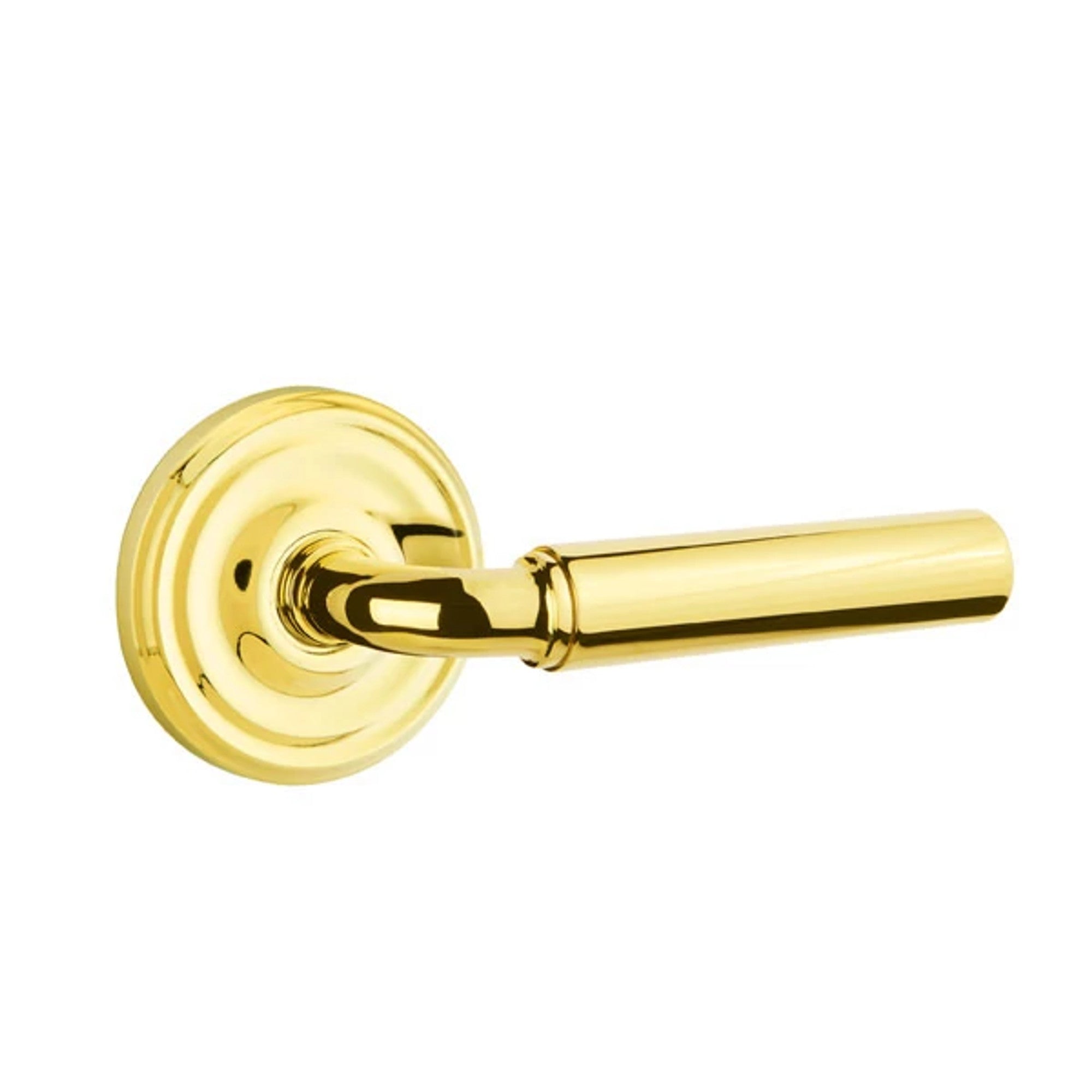 Emtek Manning Lever with Regular Rosette in Unlacquered Brass