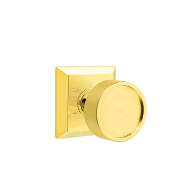 Emtek Verve Knob with Quincy Rosette in Unlacquered Brass