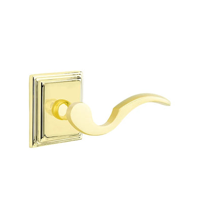 Emtek Cortina Lever with Wilshire Rosette in Unlacquered Brass