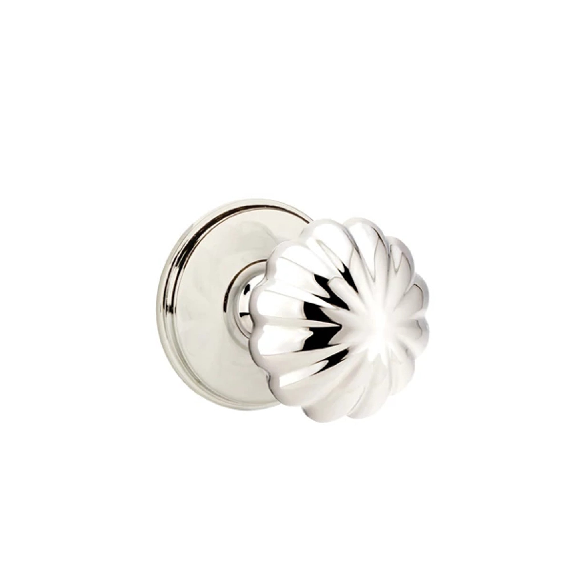 Emtek Melon Knob with Watford Rosette in Polished Nickel