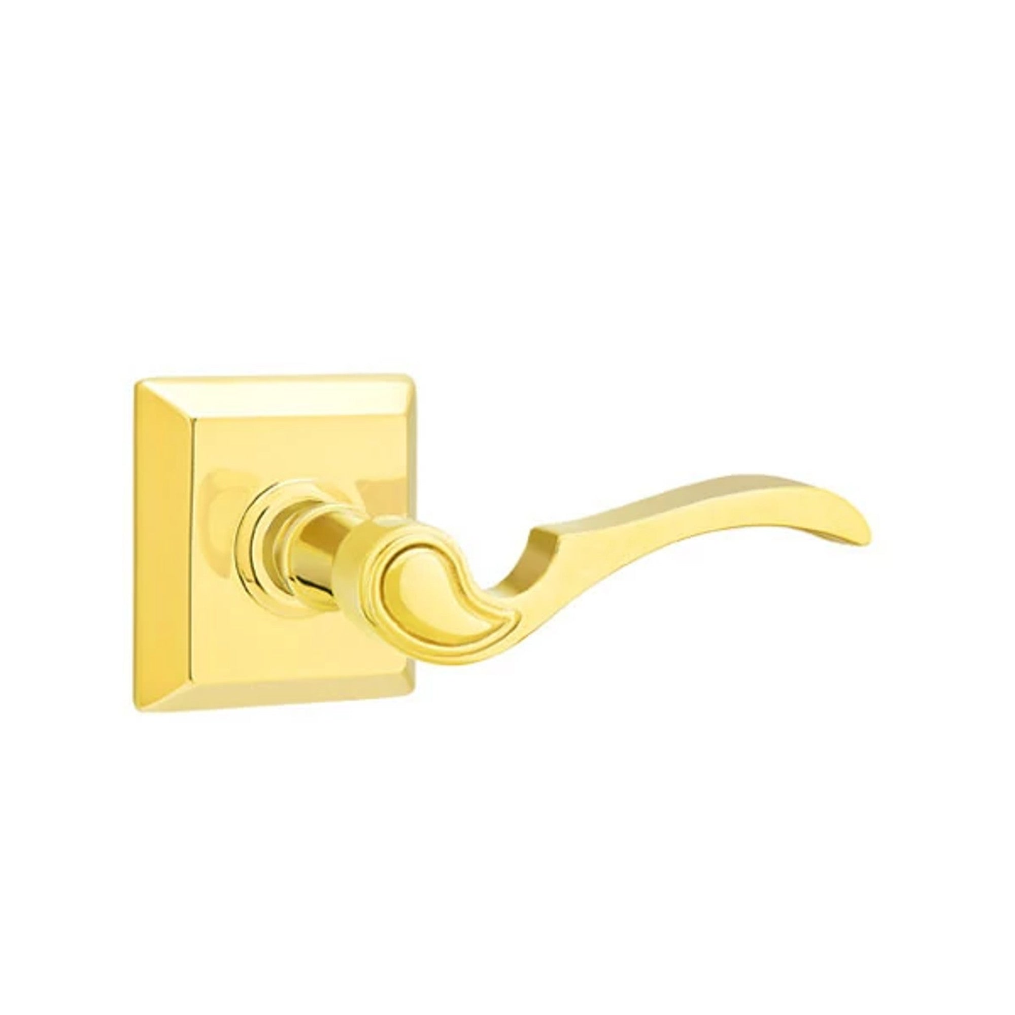 Emtek Coventry Lever with Quincy Rosette in Unlacquered Brass