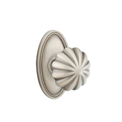 Emtek Melon Knob with Oval Rosette in Pewter