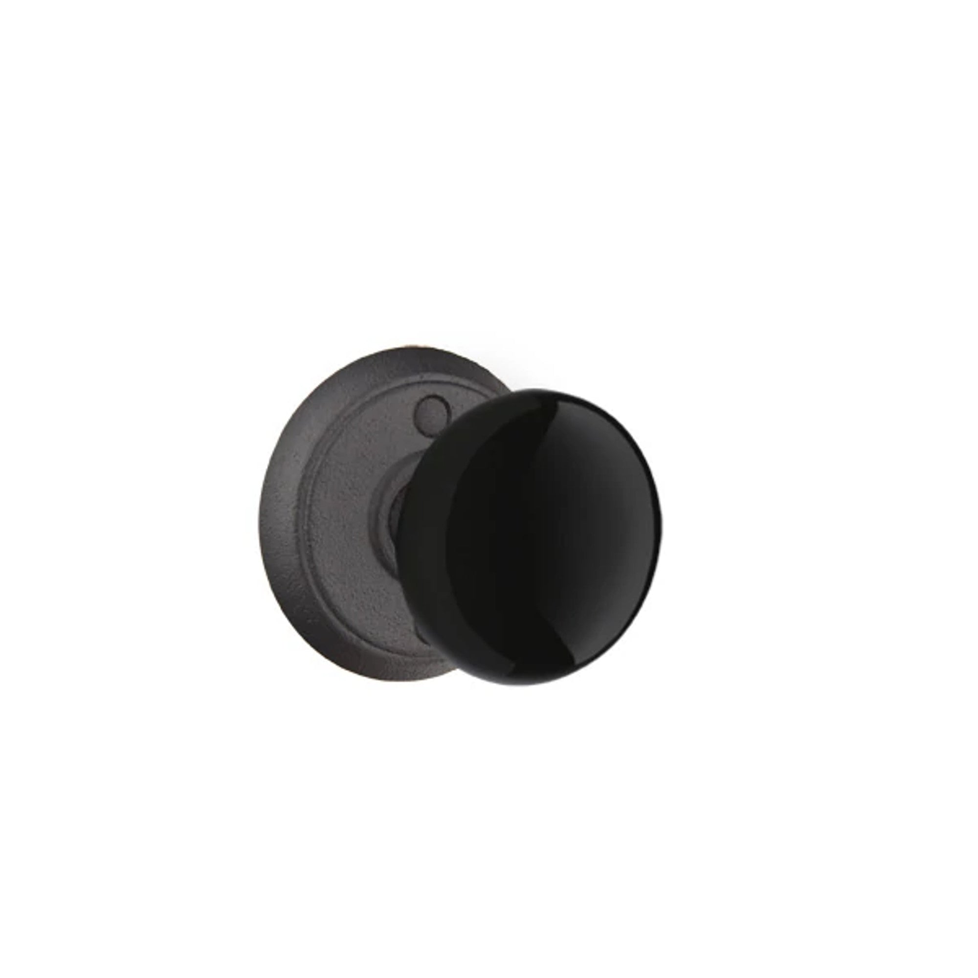 Emtek Madison Black Knob with #2 Rosette in Flat Black Steel