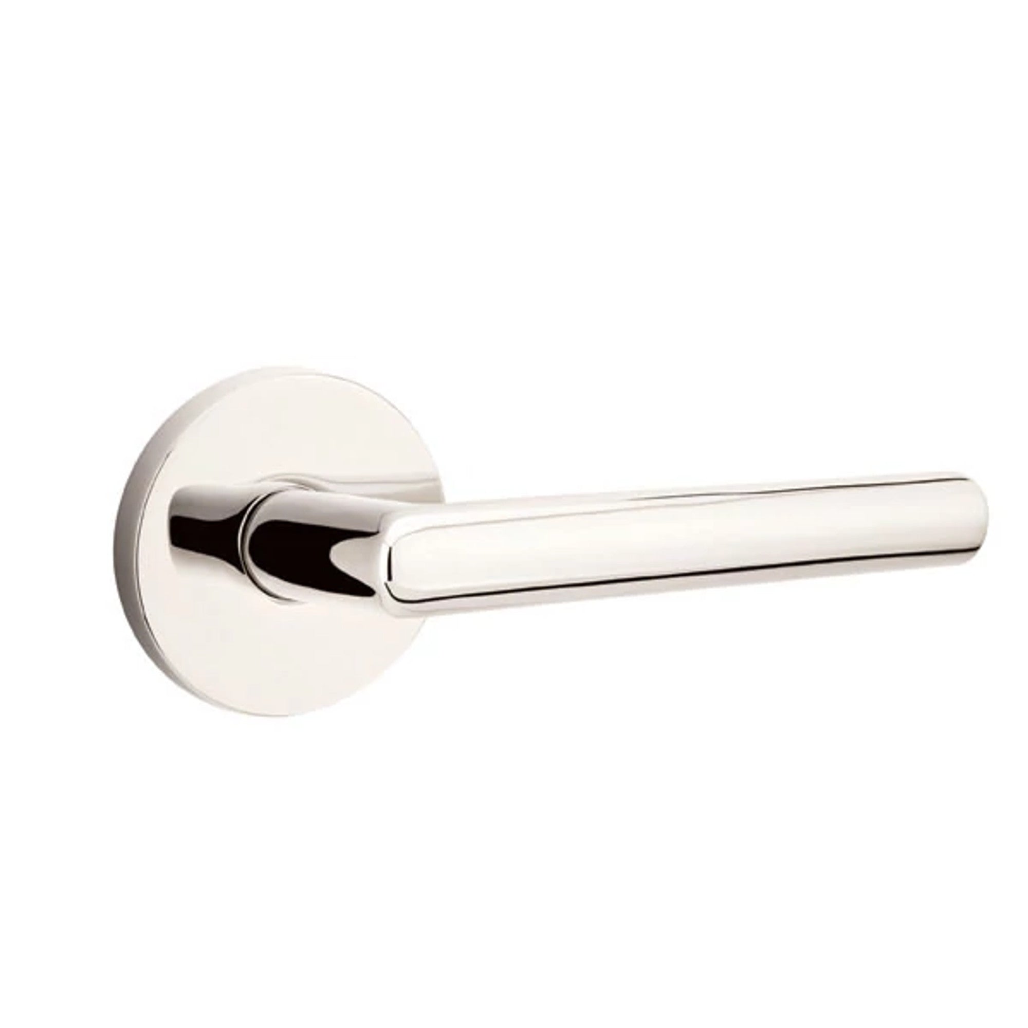 Emtek Stuttgart Lever with Disk Rosette in Polished Nickel