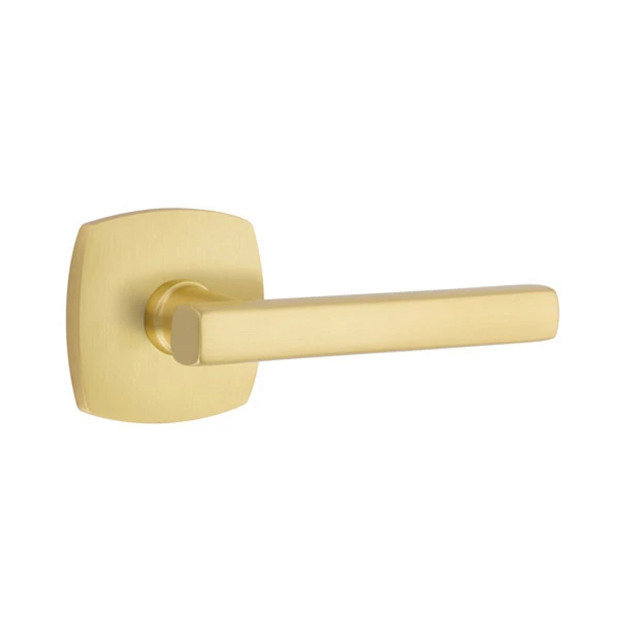 Emtek Freestone Lever with Urban Modern Rosette in Satin Brass