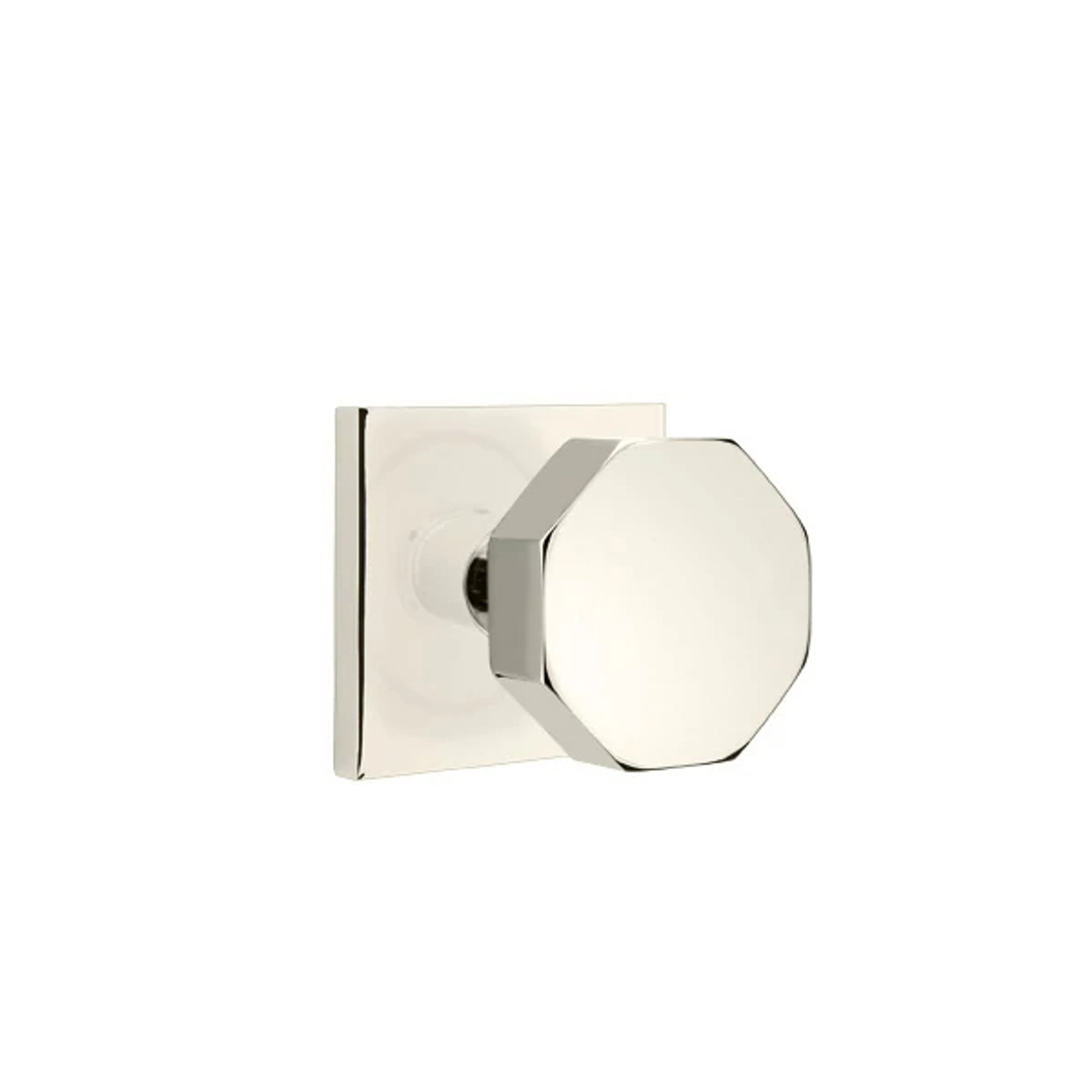 Emtek Octagon Knob with Square Rosette in Polished Nickel