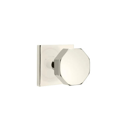 Emtek Octagon Knob with Square Rosette in Polished Nickel