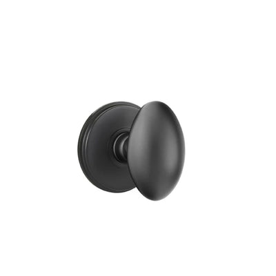 Emtek Egg Knob with Watford Rosette in Flat Black