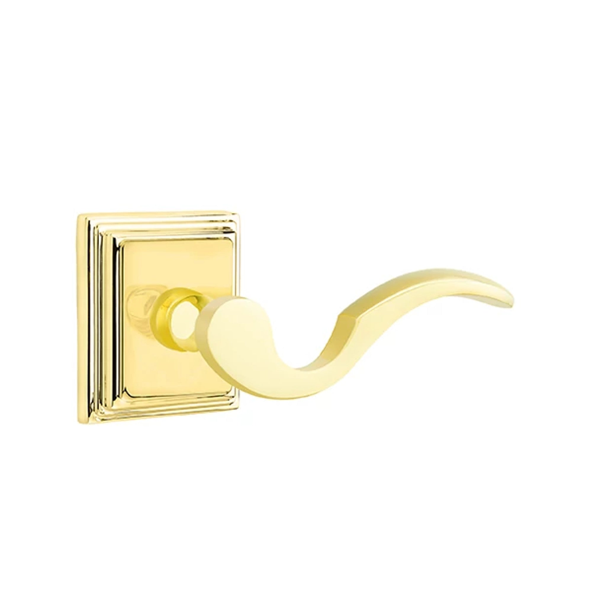 Emtek Cortina Lever with Wilshire Rosette in Polished Brass