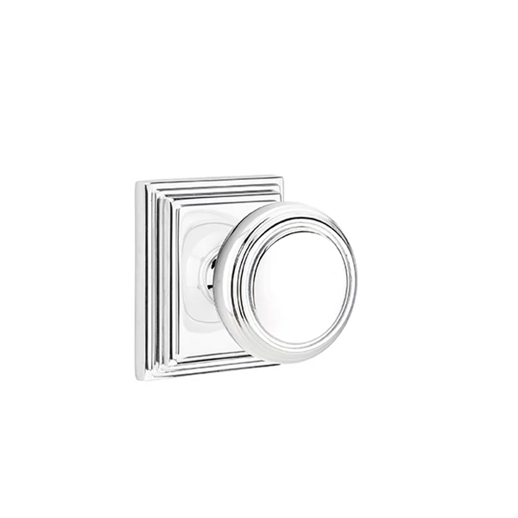Emtek Norwich Knob with Wilshire Rosette in Polished Chrome