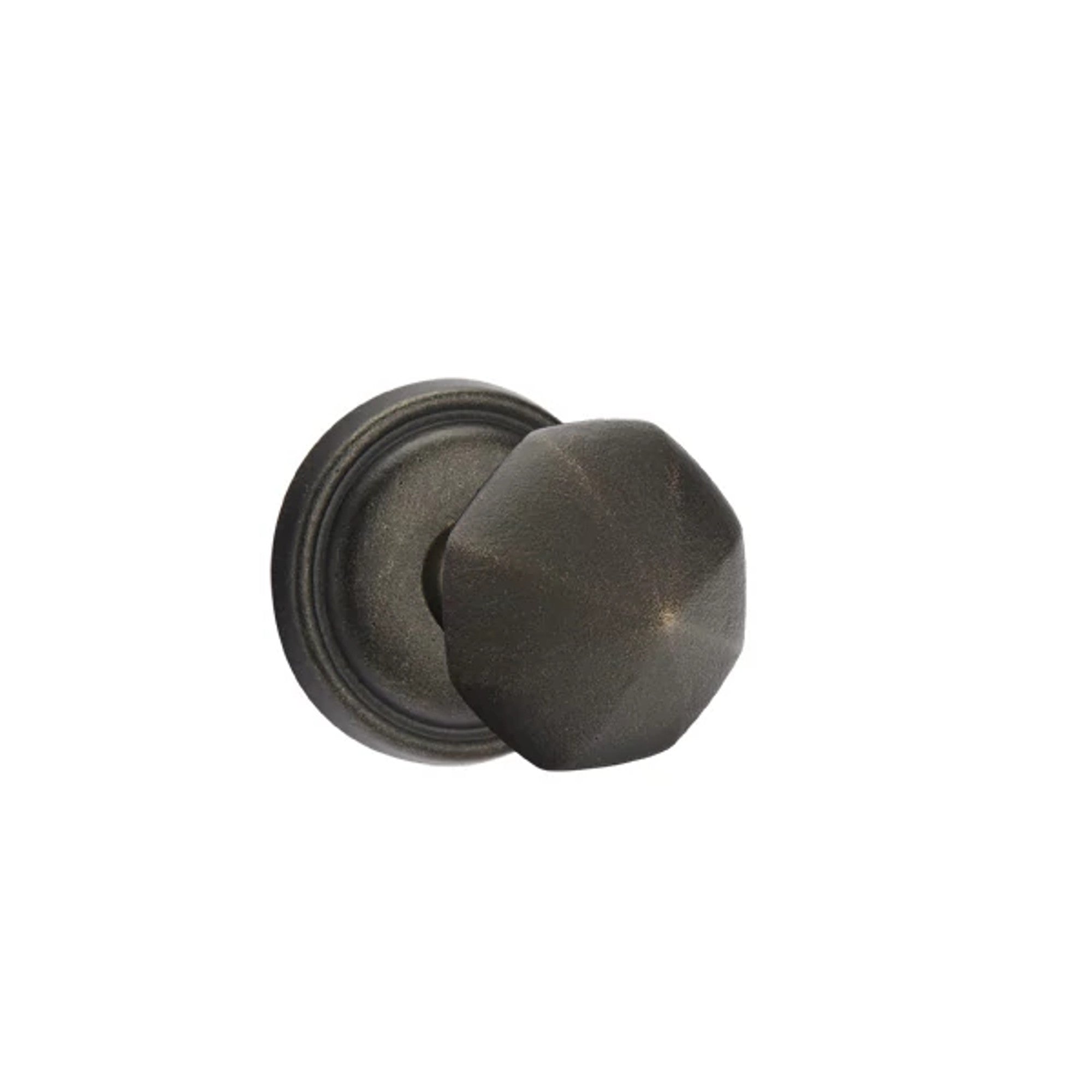Emtek Bronze Octagon Knob with #12 Rosette in Medium Bronze
