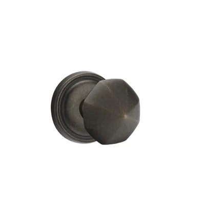 Emtek Bronze Octagon Knob with #12 Rosette in Medium Bronze