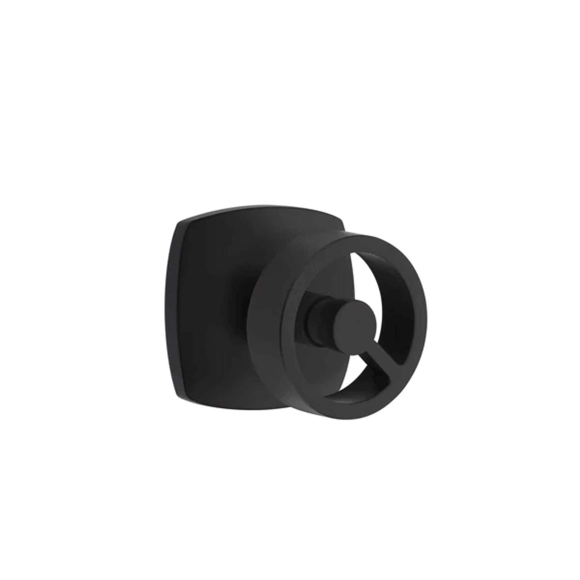 Emtek Spoke Knob with Urban Modern Rosette in Flat Black