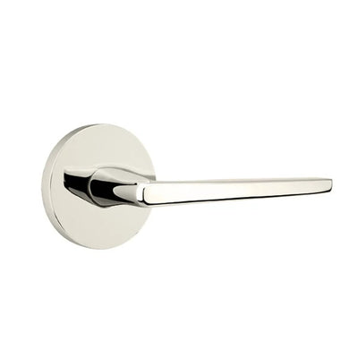 Emtek Hermes Lever with Disk Rosette in Polished Nickel