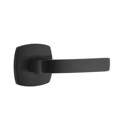 Emtek Breslin Lever with Urban Modern Rosette in Flat Black