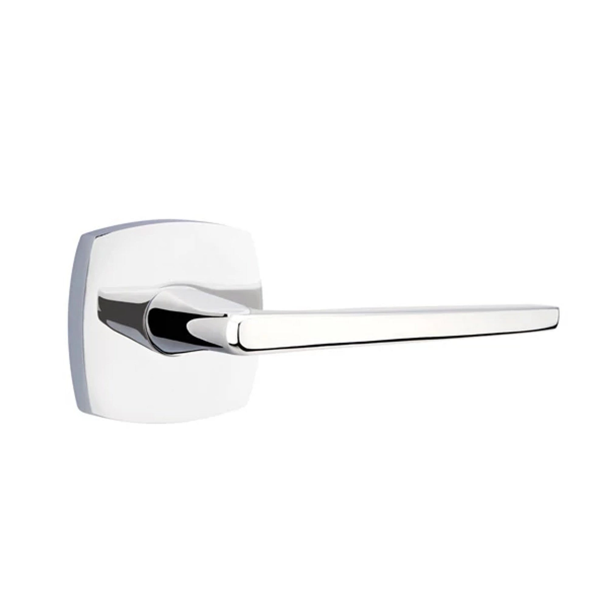 Emtek Hermes Lever with Urban Modern Rosette in Polished Chrome
