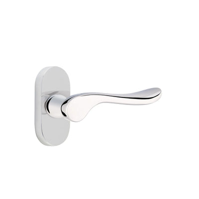 Emtek Luzern Lever with Oval Stretto 1-1/2" x 3" in Polished Chrome