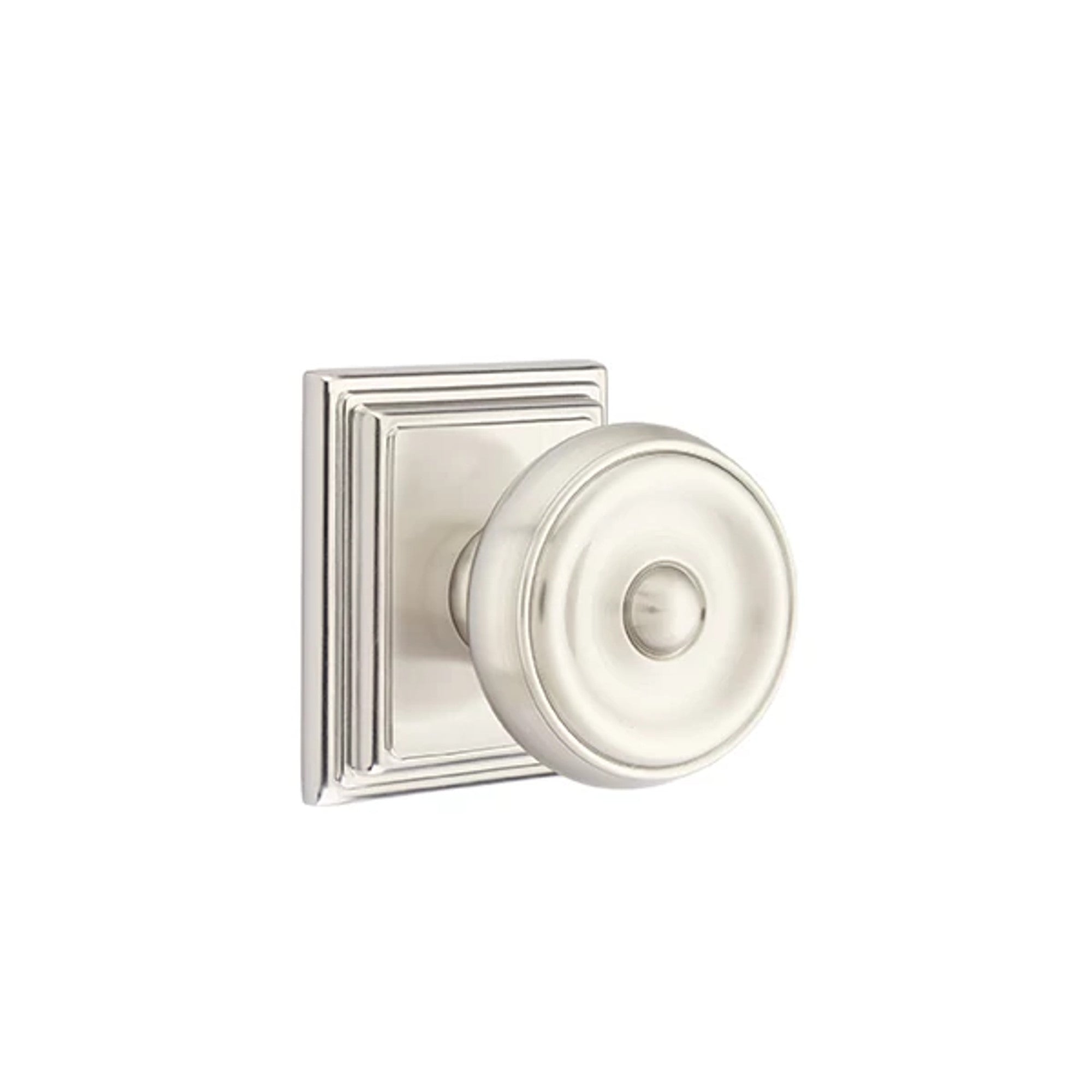 Emtek Waverly Knob with Wilshire Rosette in Satin Nickel