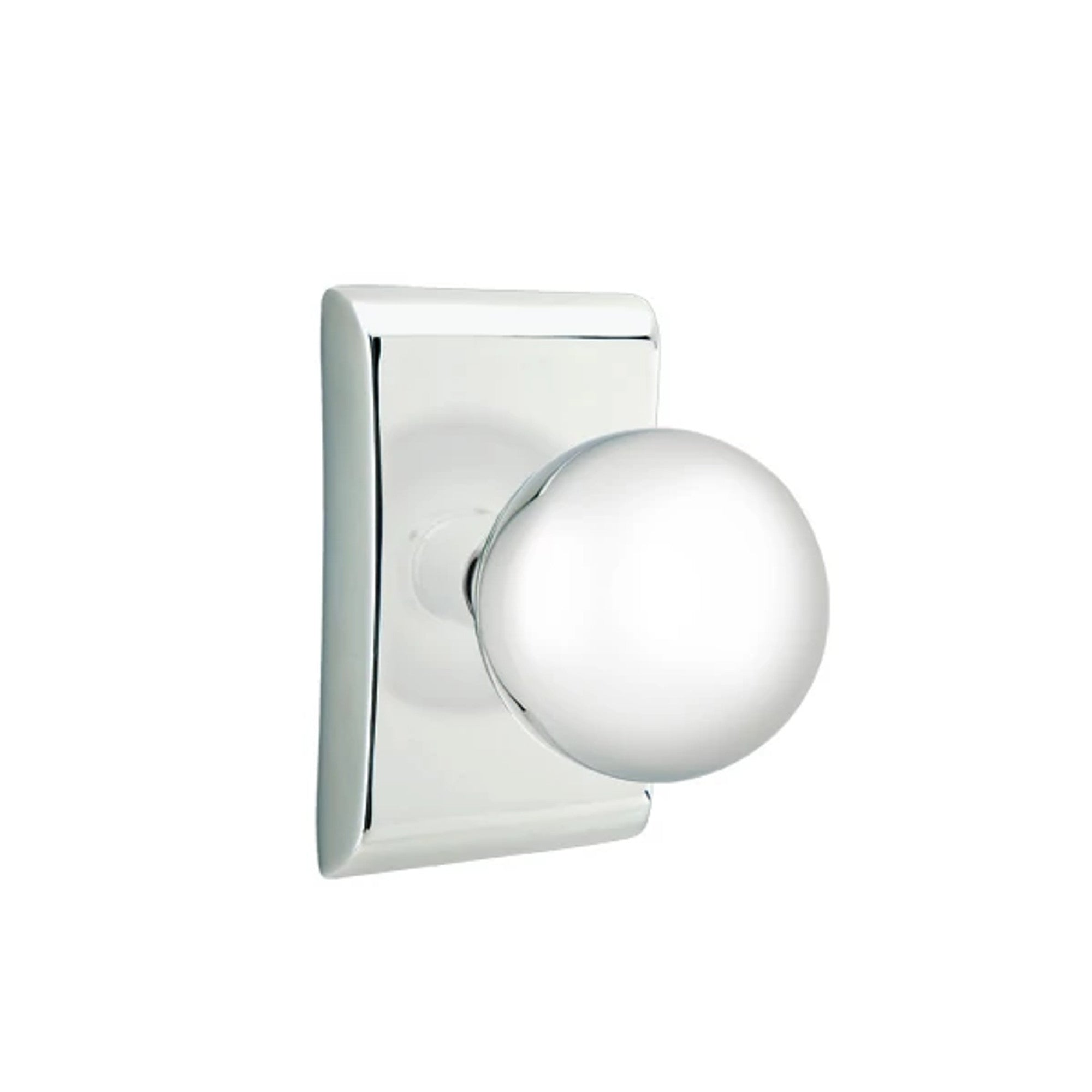 Emtek Orb Knob with Neos Rosette in Polished Chrome