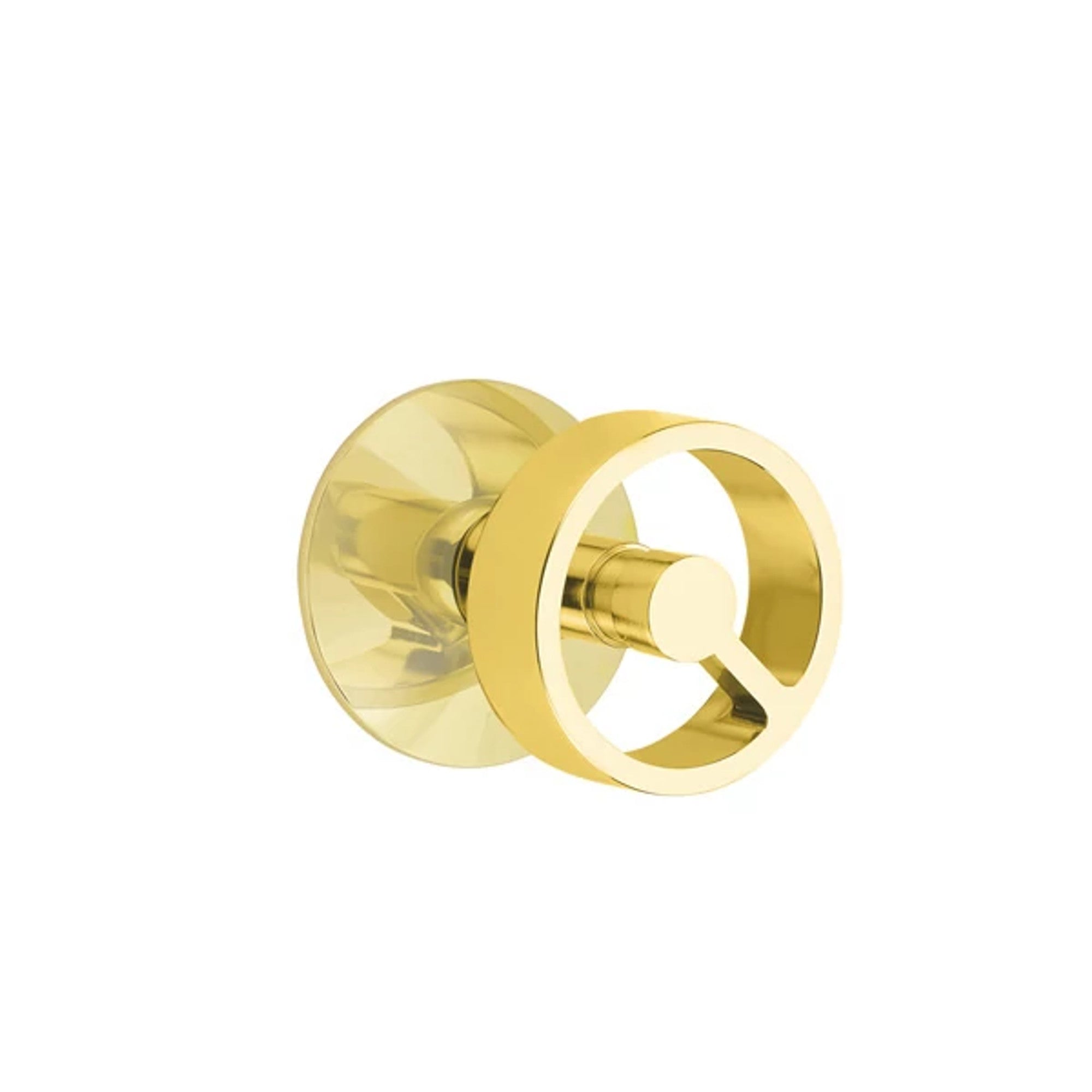 Emtek Spoke Knob with Modern Rosette in Unlacquered Brass