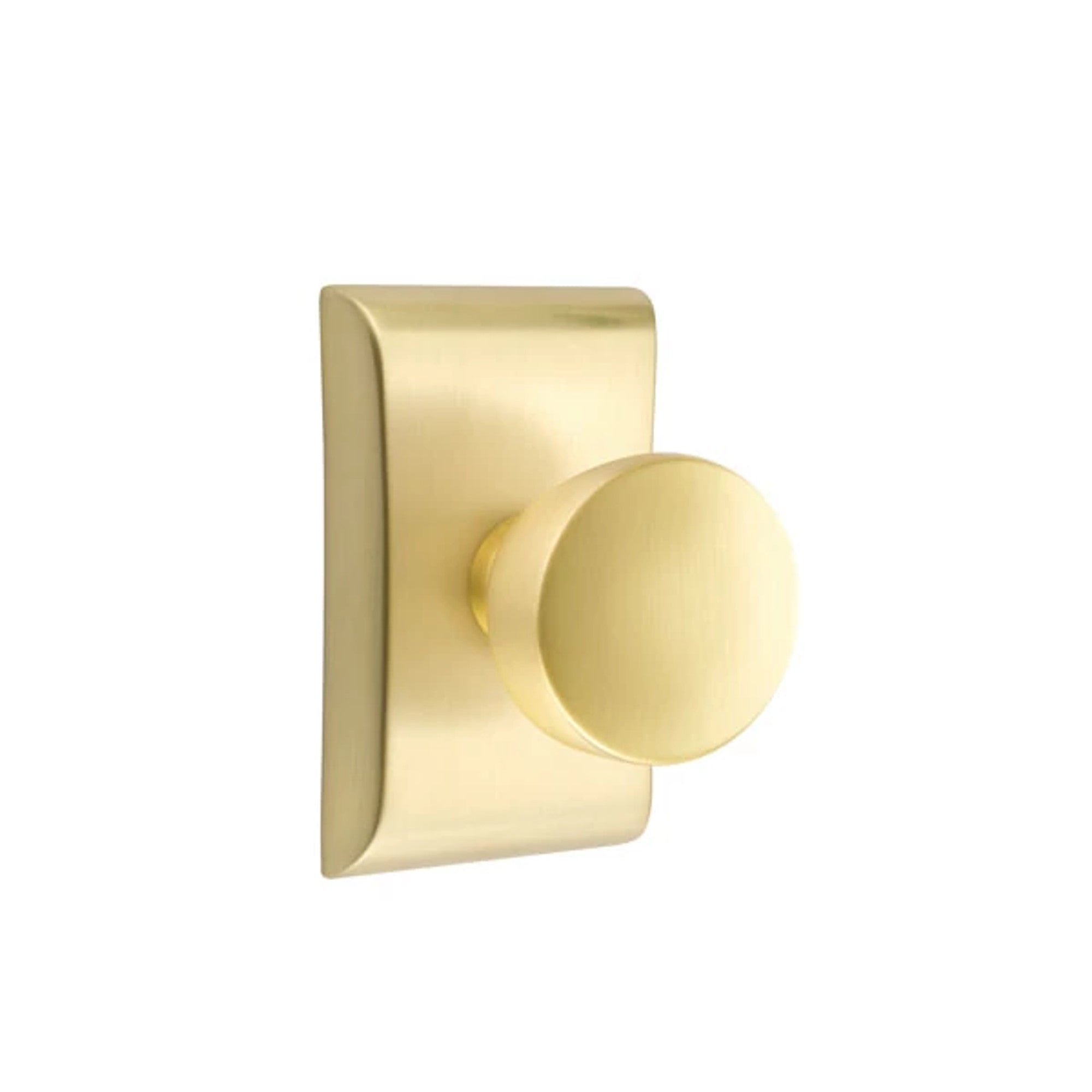 Emtek Laurent Knob with Neos Rosette in Satin Brass