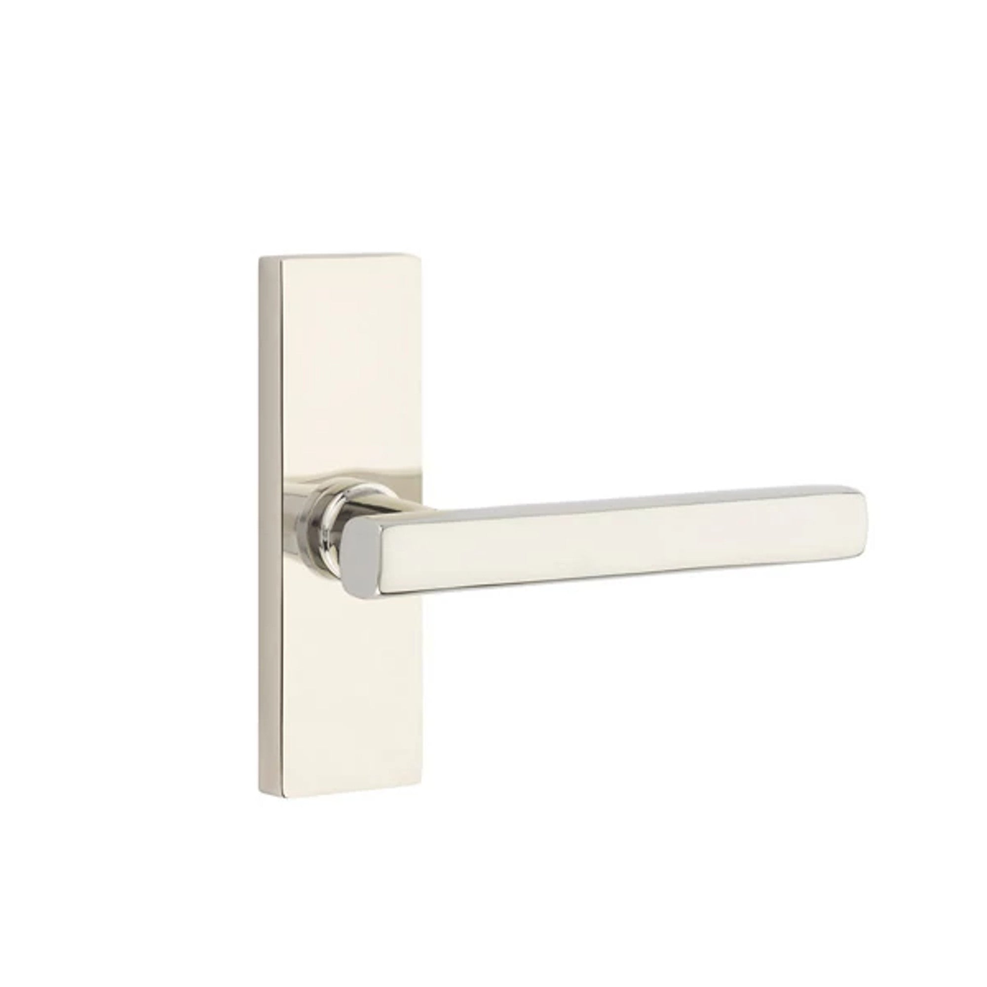 Emtek Freestone Lever with Stretto 1-1/2" x 5" in Polished Nickel
