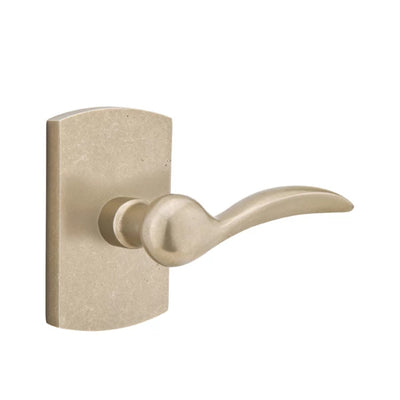 Emtek Durango Lever with #4 Rosette in Tumbled White Bronze