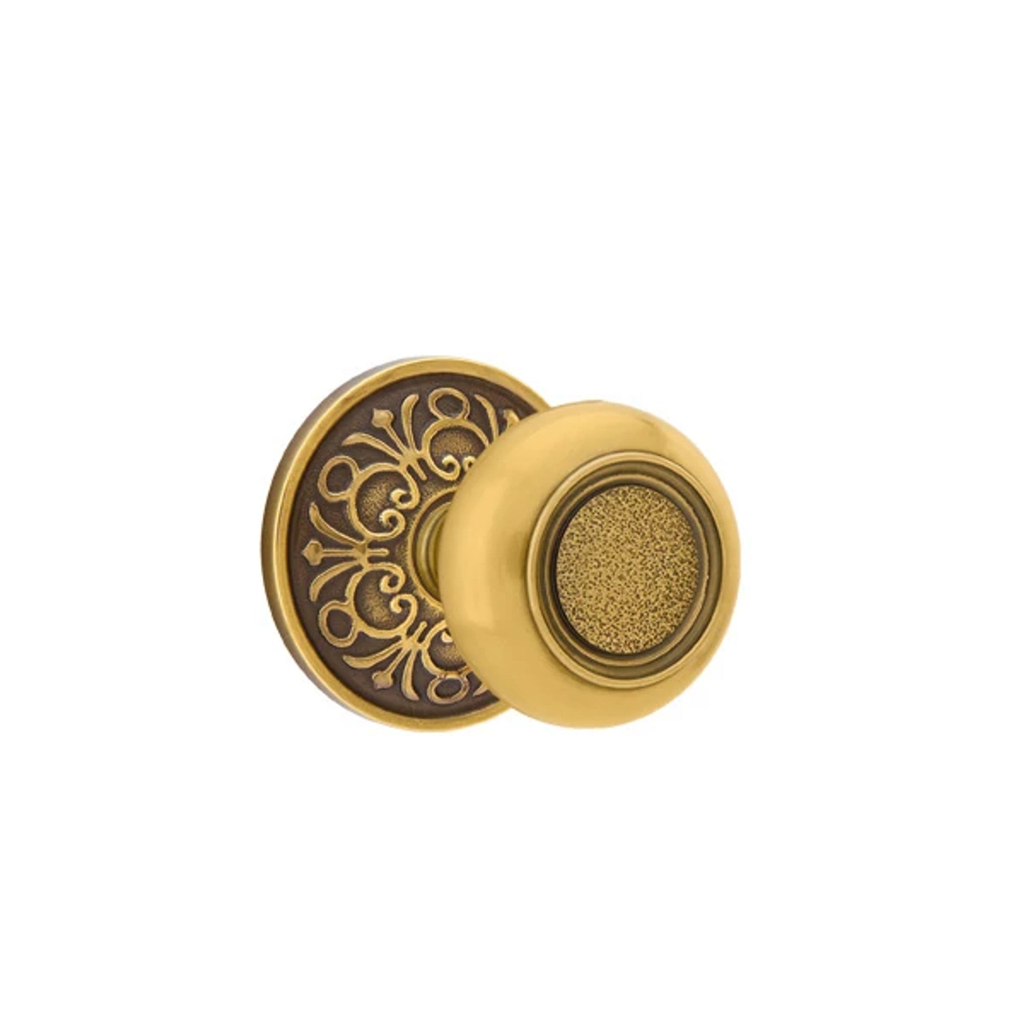 Emtek Belmont Knob with Lancaster Rosette in French Antique