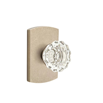 Emtek Astoria Knob with #4 Rosette in Tumbled White Bronze