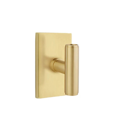 Emtek Ace Knob with Modern Rectangular Rosette in Satin Brass