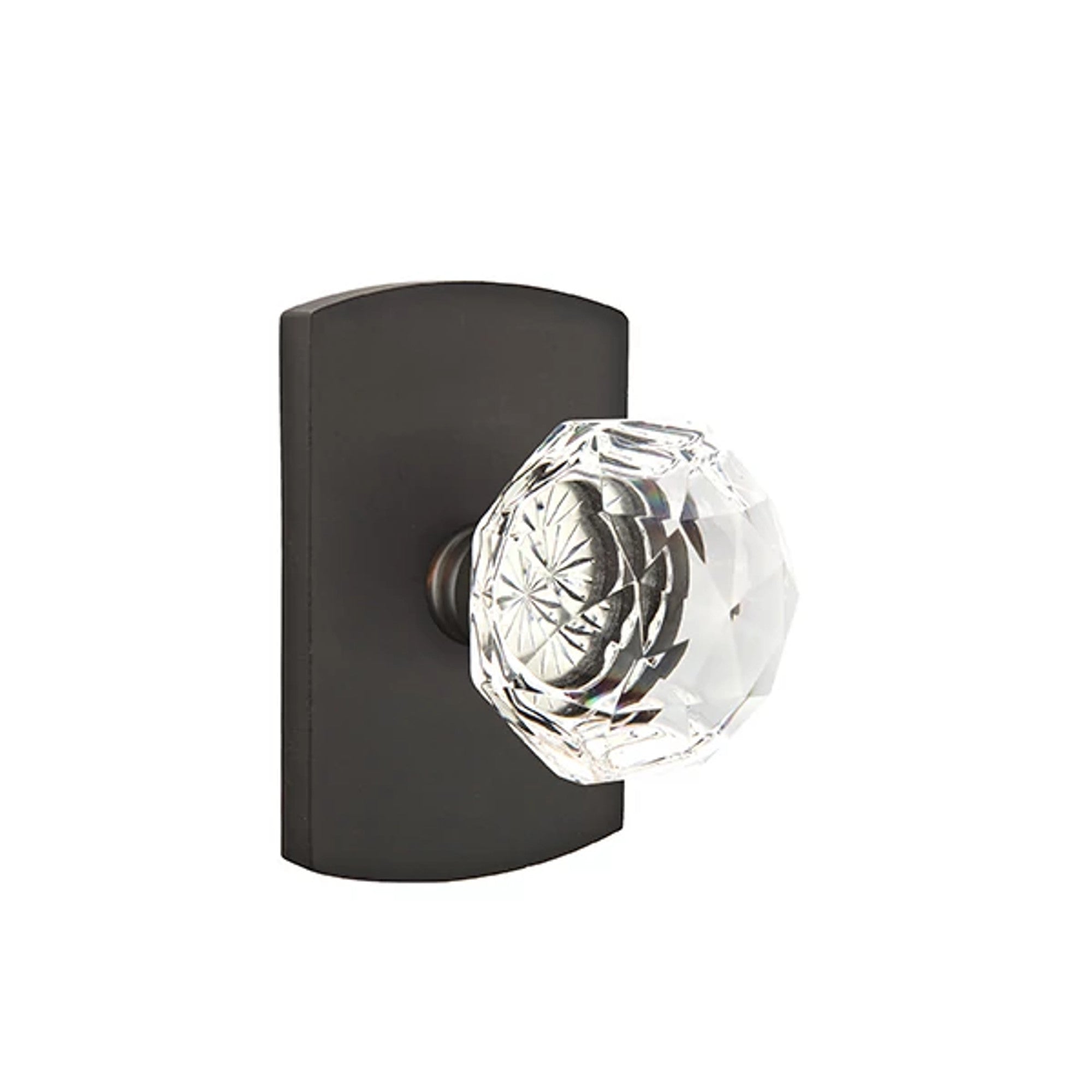 Emtek Diamond Knob with #4 Rosette in Flat Black Bronze