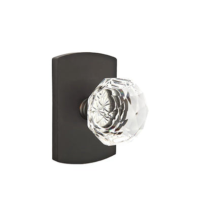 Emtek Diamond Knob with #4 Rosette in Flat Black Bronze