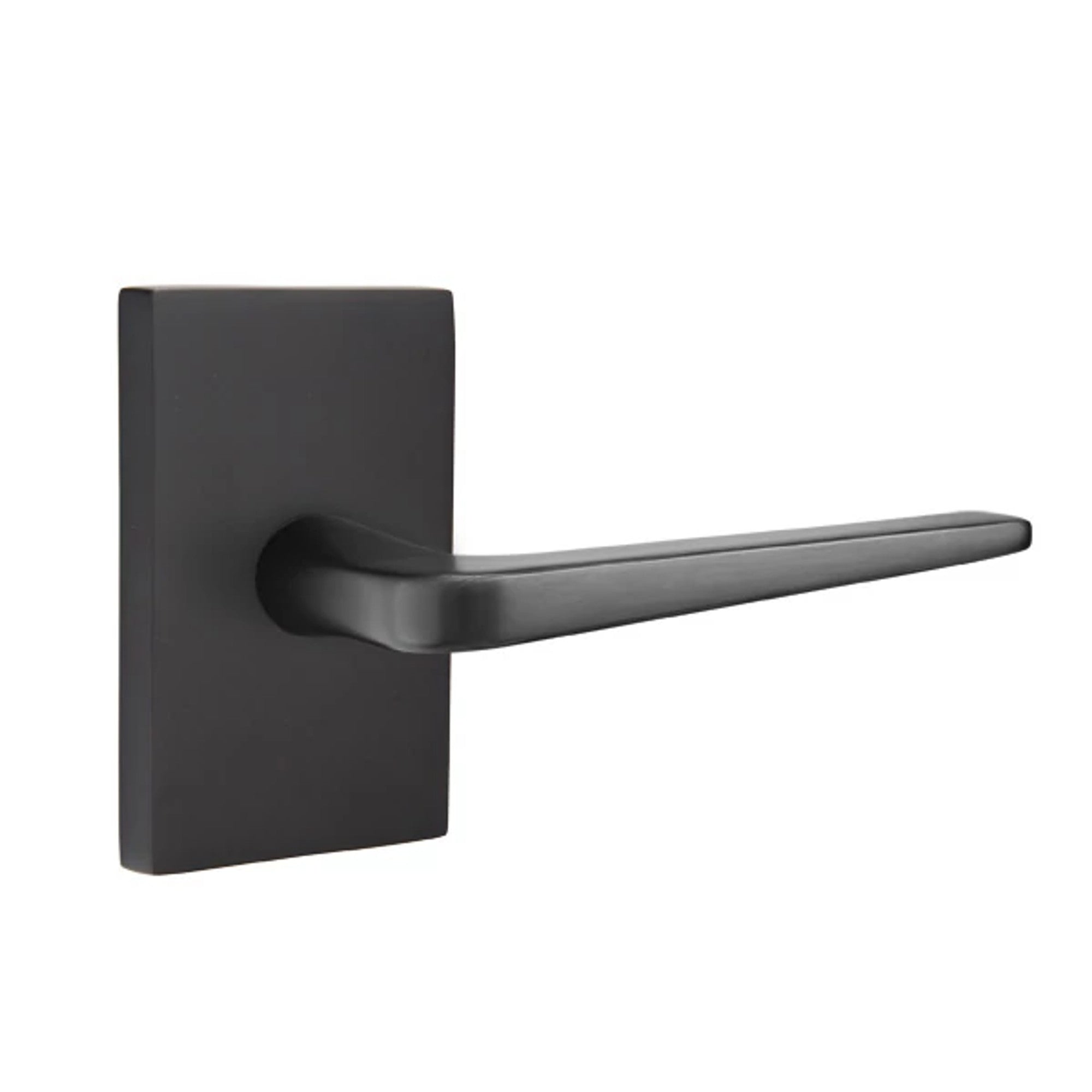 Emtek Athena Lever with Modern Rectangular Rosette in Flat Black