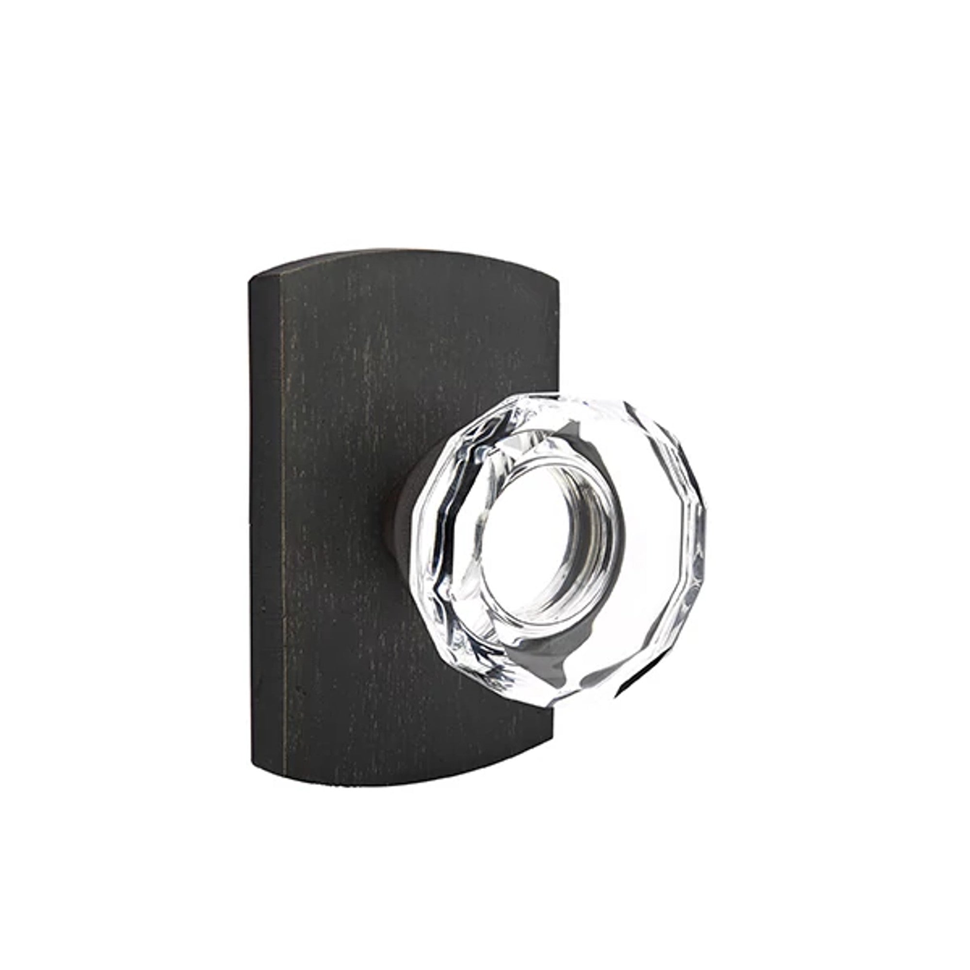 Emtek Lowell Knob with #4 Rosette in Medium Bronze